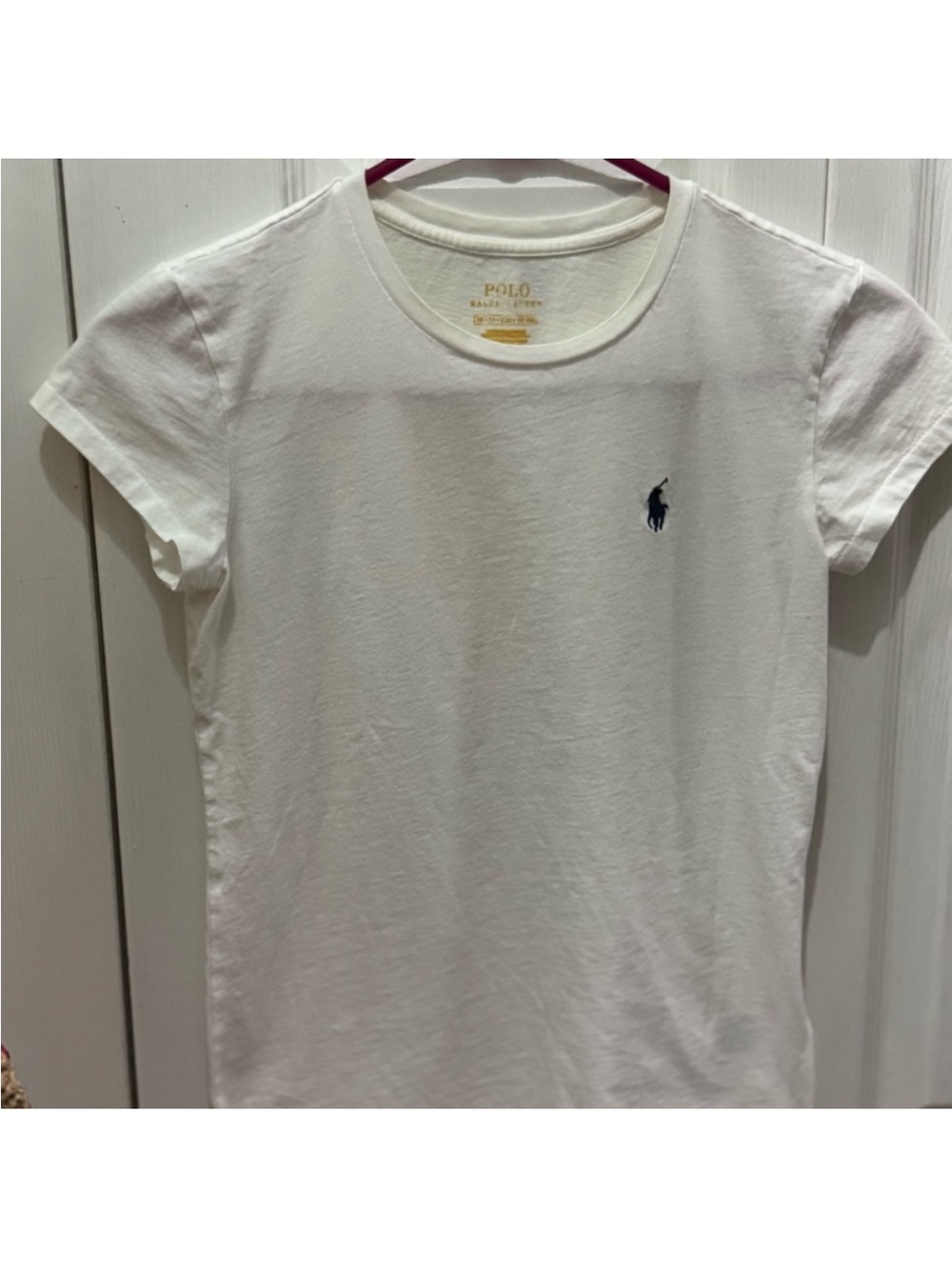 Ralph Lauren White T‑Shirt with Navy Logo